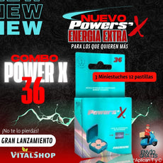 **POWER SEX PREMIUM EXTRAENERGÍA COMBO Powers X 36 (3 mini estuches 12 pastillas) ENVÍO GRATIS**