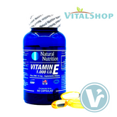 VITAMINA E 1000 I.U. PLUS ZING x30, 60 y 90 SOFTGELS "Natural Nutrition"